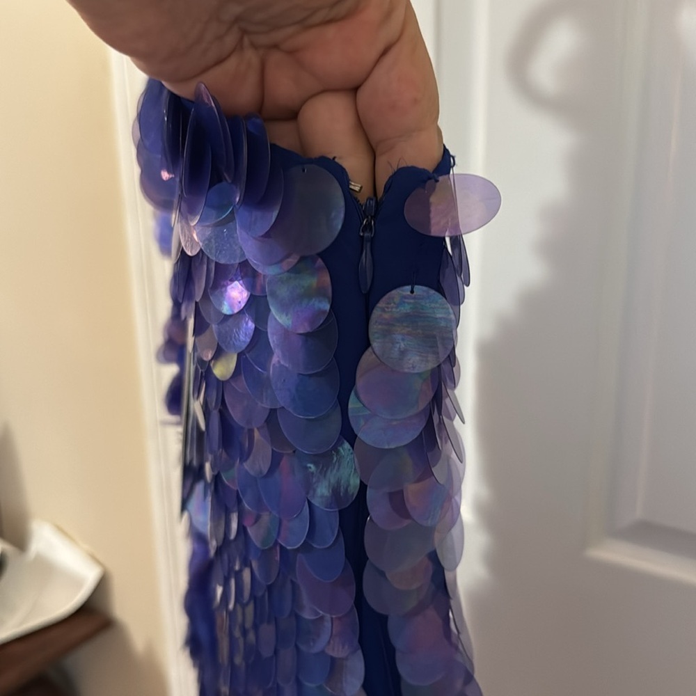 Adrianna Papell Purple one shoulder Sequin Dress Y2K - Picture 5 of 7